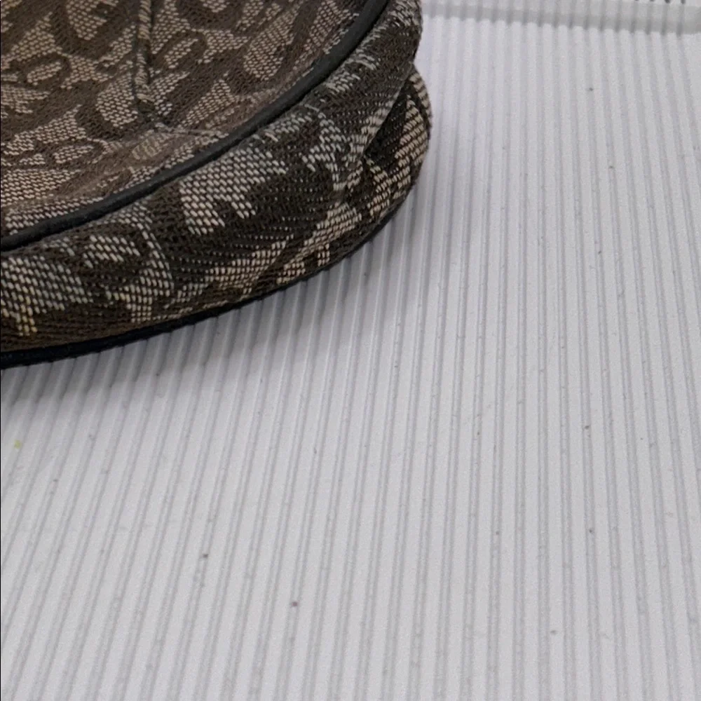 Christian Dior Brown Vintage Saddle Bag Canvas Shoulder Bag - Picture 3 of 16